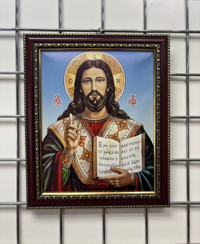 God the Pantocrator - Unique Printed Fabric with Frame