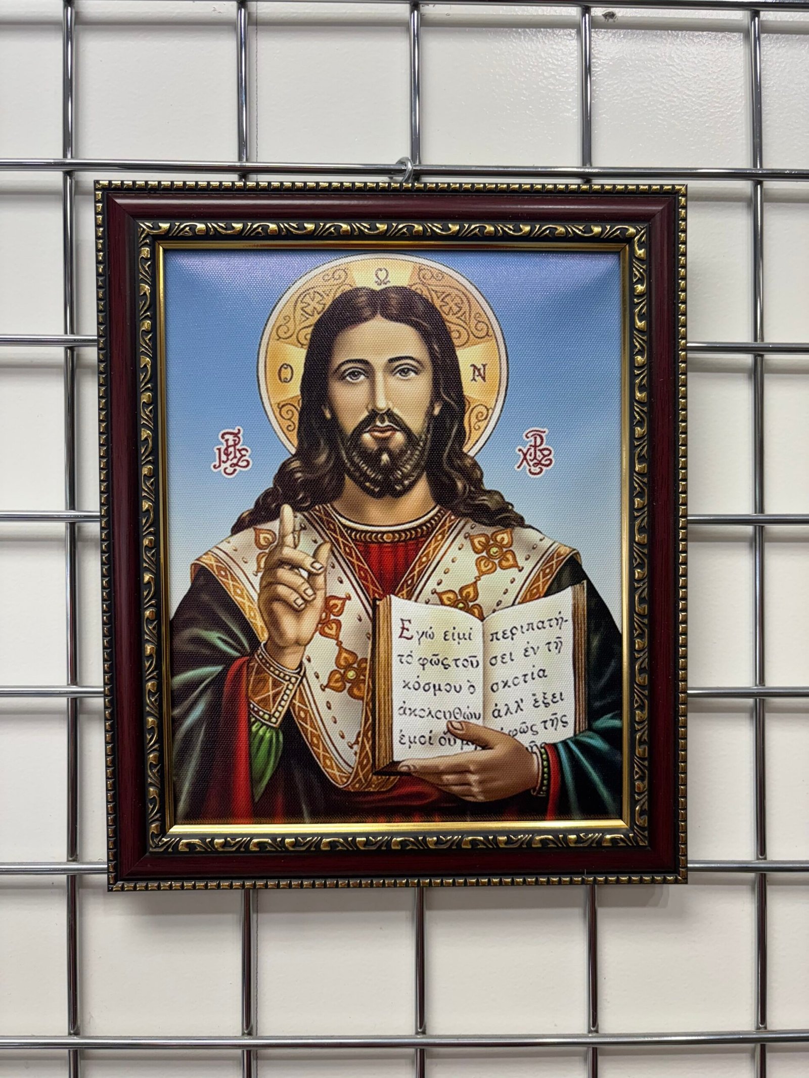 God the Pantocrator - Unique Printed Fabric with Frame
