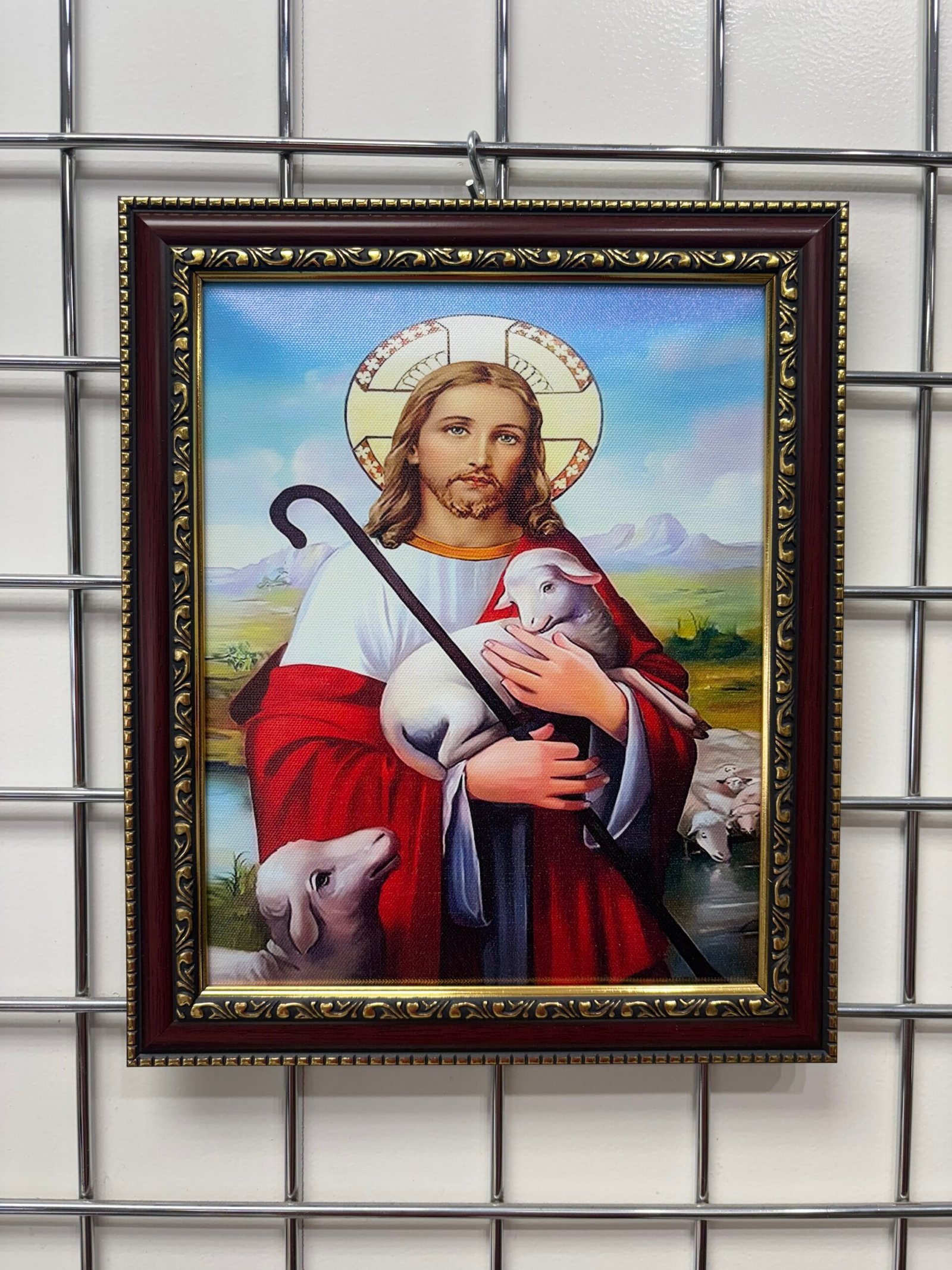 The Good Shepherd - Unique Printed Fabric with Frame
