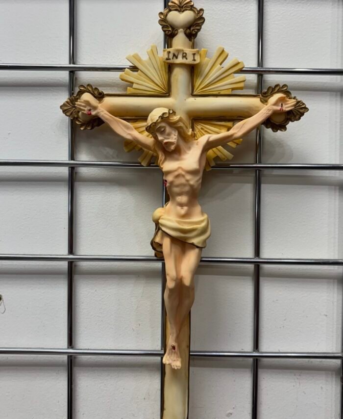 Elegant Porcelain Cross Design#3 with Metallic Hook