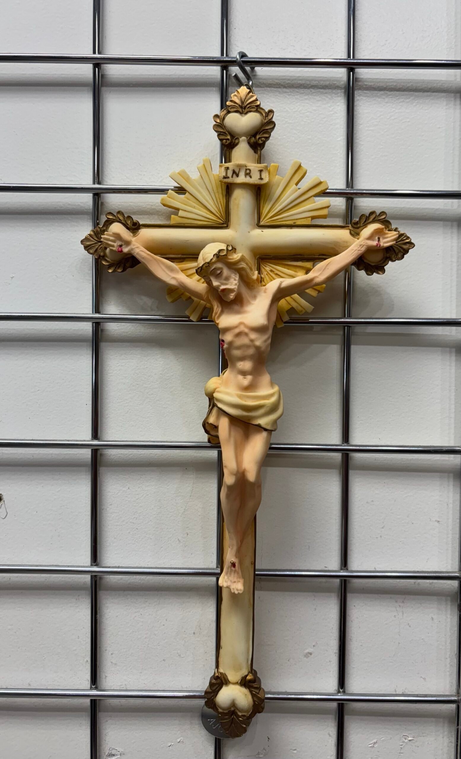 Elegant Porcelain Cross Design#3 with Metallic Hook