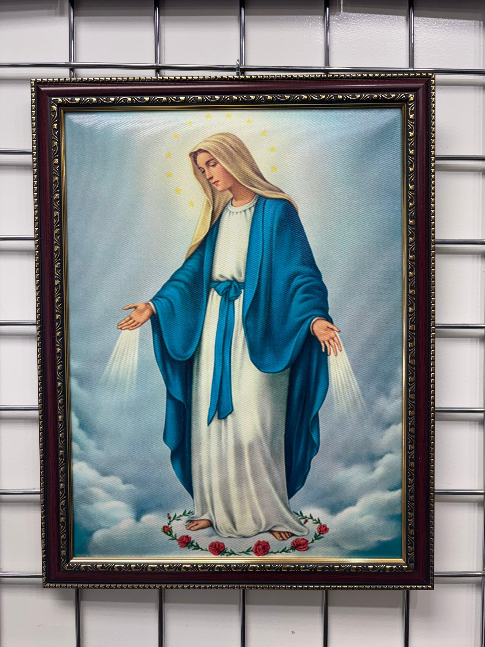St. Mary - Unique Printed Fabric with Frame 17.5” - Design#2